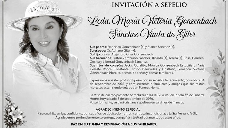 SEPELIO MARIA VICTORIA GONZENBACH