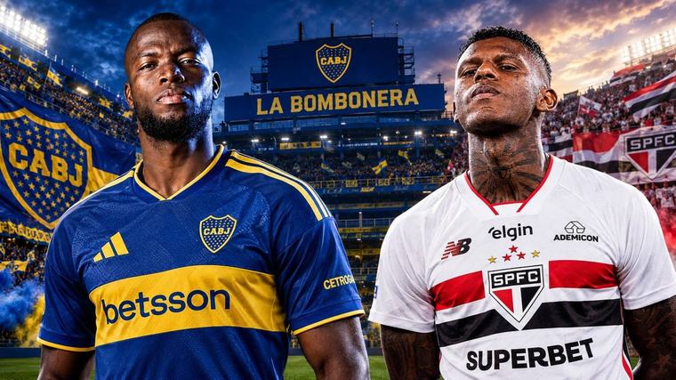 Enner Valencia y Robert Arboleda se enfrentan en el duelo entre Boca Juniors y Sao Paulo por la Copa Sudamericana