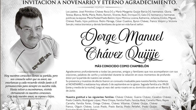 INVITACIÓN A NOVENARIO JORGE MANUEL CHAVEZ QUIJIJE