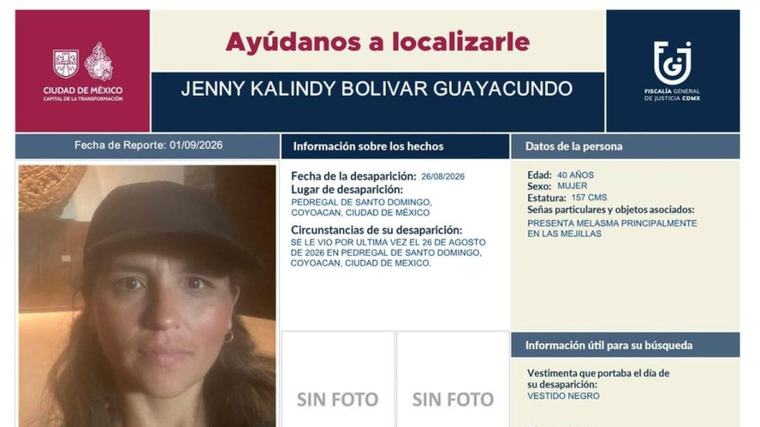 Historiadora ecuatoriana Jenny Bolívar está desaparecida en México desde finales de agosto y se intensifican los pedidos de búsqueda