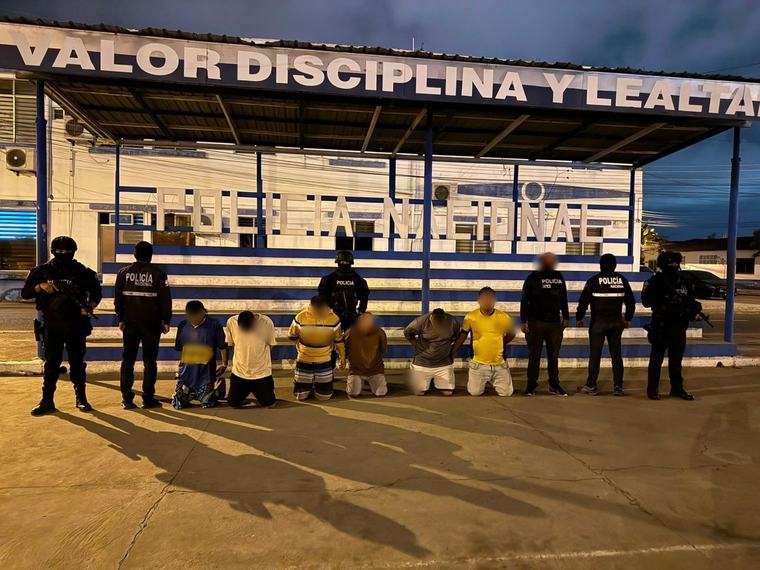 Operativo policial en El Oro deja seis aprehendidos sospechosos de los delitos de extorsión y robo
