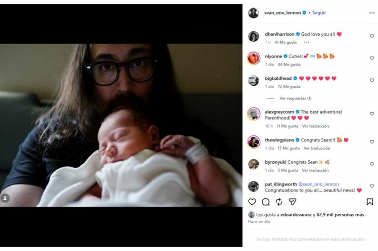 Aurelius, el primer nieto varón de Yoko Ono y John Lennon